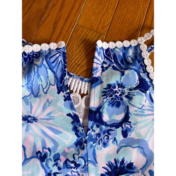 Lilly Pulitzer Dress Women 6 Blue Pearl Soft Shift Crochet Lace Boho Halter NWT - Picture 7 of 10